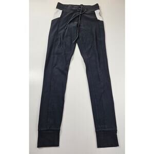 Victoria's Secret PINK black grunge colorblock leggings with Pocket y2k XS emo